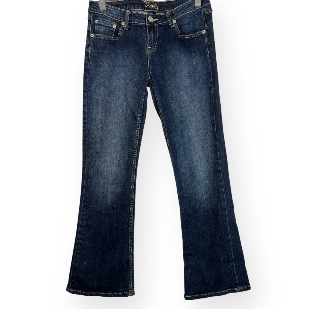 Vanity Dakota Women's Dark Wash Low Rise Bootcut Jeans Size 29W‎ x 31L Y2K